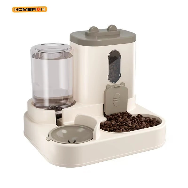 2-in-1 Automatic Cat Food and Water Dispenser with Integrated Design