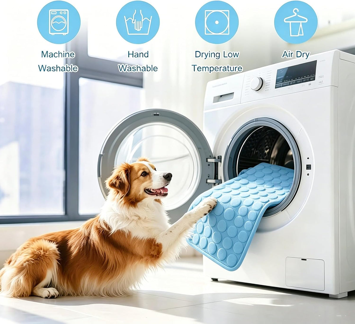 Pet Cooling Mat - Self-Cooling Pad for Dogs & Cats, Non-Slip, Washable, Foldable