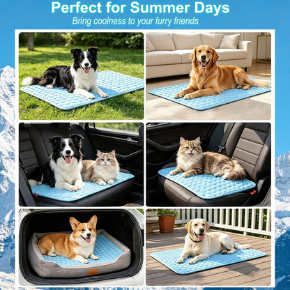 Pet Cooling Mat - Self-Cooling Pad for Dogs & Cats, Non-Slip, Washable, Foldable