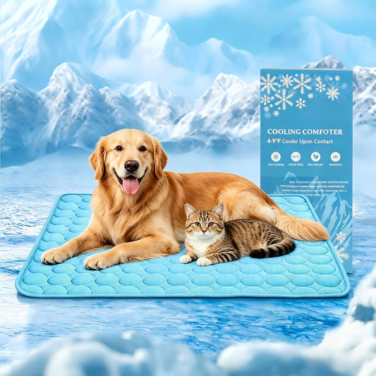 Pet Cooling Mat - Self-Cooling Pad for Dogs & Cats, Non-Slip, Washable, Foldable